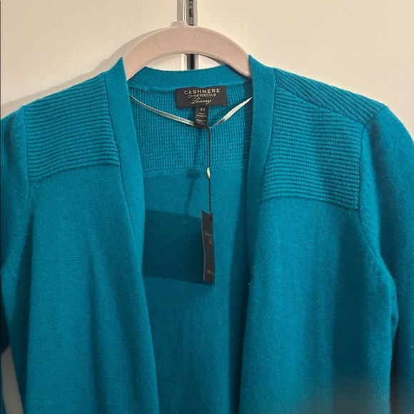 Charter Club Women's Teal Open Front Cardigan - Picture 4 of 7